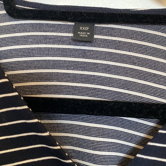 Ann Taylor XXSP navy and white striped cardigan - Picture 3 of 4